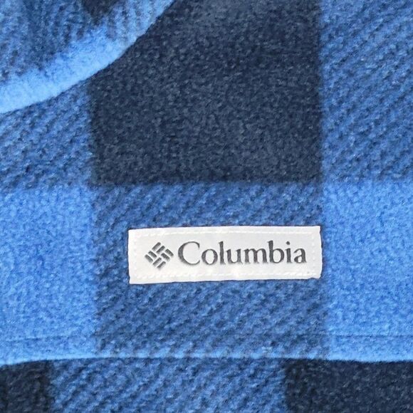 Columbia Fleece Jacket Boys Youth Size Small (8) Zing III Blue Check Zip Front - Picture 14 of 14